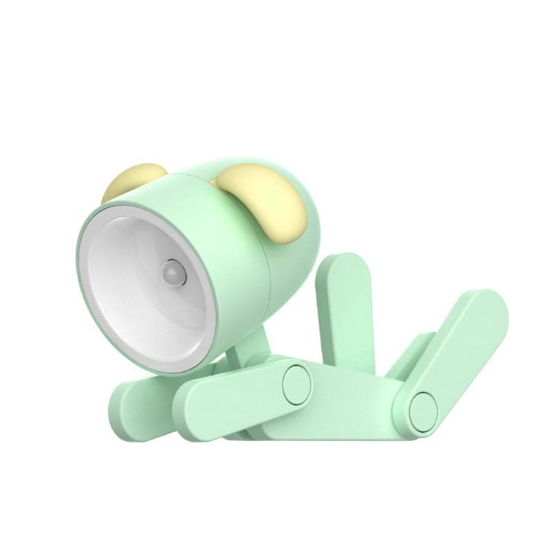 Green and white fan with a small yellow object on a white background