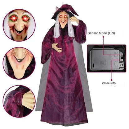 Spooky Halloween Witch Figure with Sound and Lights