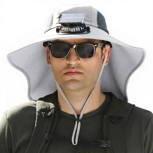 Sun Protection Wide Brim Summer Hat Fan - Pexav