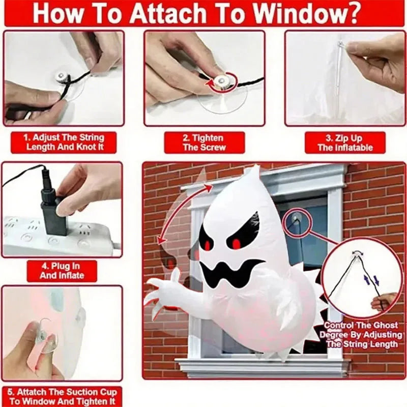 Spooky 5ft Giant Halloween Inflatable Ghost Decor