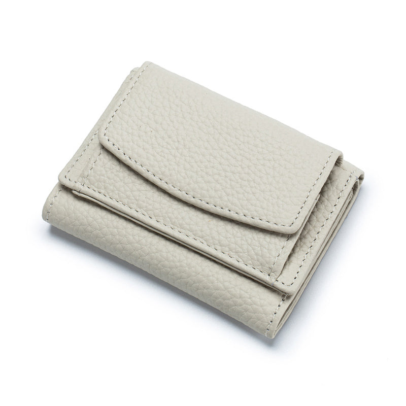 Small Genuine Leather Card Wallet with Coin Pocket