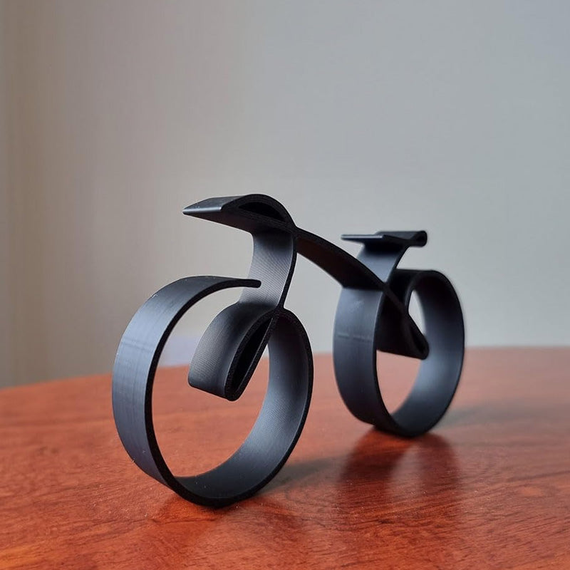 Simple Silver Bike Figure Decoration