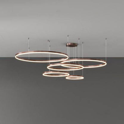 Stylish Pendant Light Circle Metal Black Gold Brown