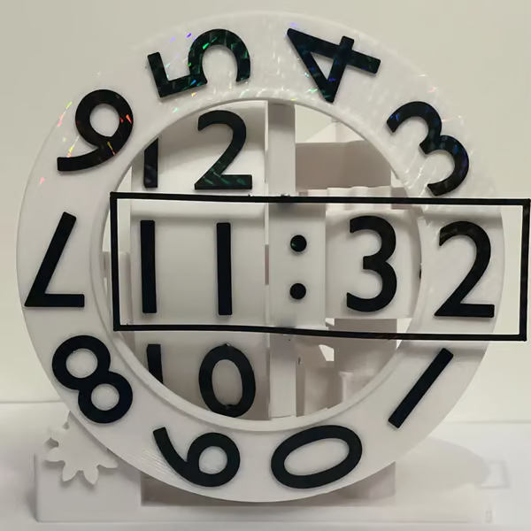 Stylish 3D Flip Clock - Compact Rotating Desk Clock - Pexav