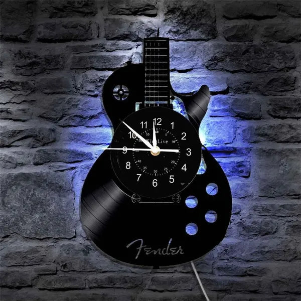 Musical Guitar Shaped Wall Clock - Pexav