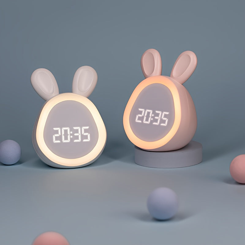 Cute Bunny Nightlight Clock with USB Charger - Pexav
