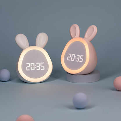 Cute Bunny Nightlight Clock with USB Charger - Pexav