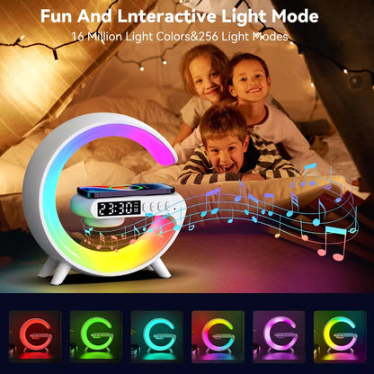 Wireless Charging Sound Lamp with Bluetooth Speaker & Clock