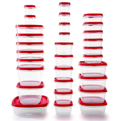 Large 60pc Plastic Kitchen Storage Container Set - Pexav