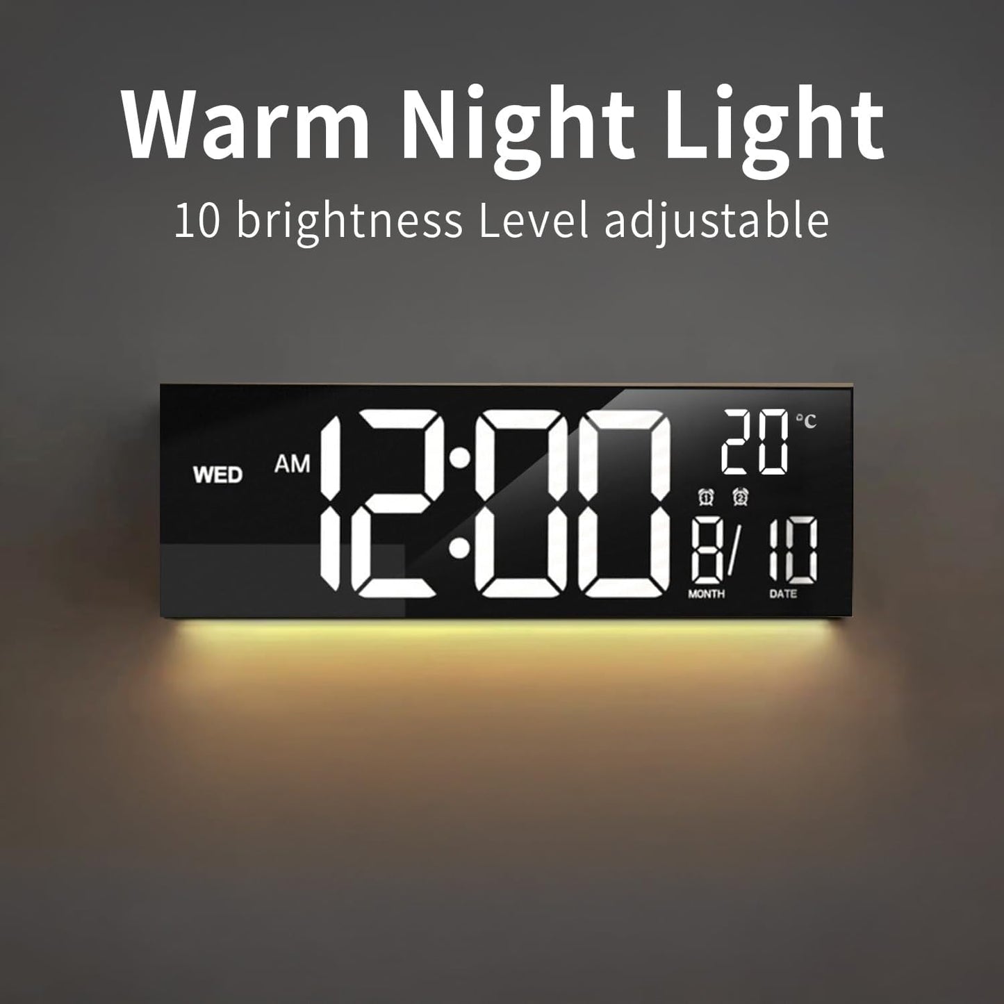 Large Colorful LED Alarm Clock with Remote Control