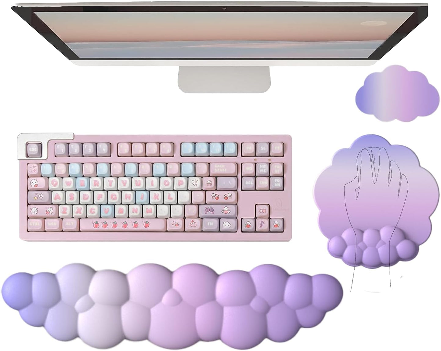 Comfortable Ergonomic Wrist Rest Set with Mouse Pad
