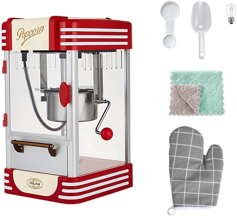 Classic Yellow Compact Popcorn Machine with Timer