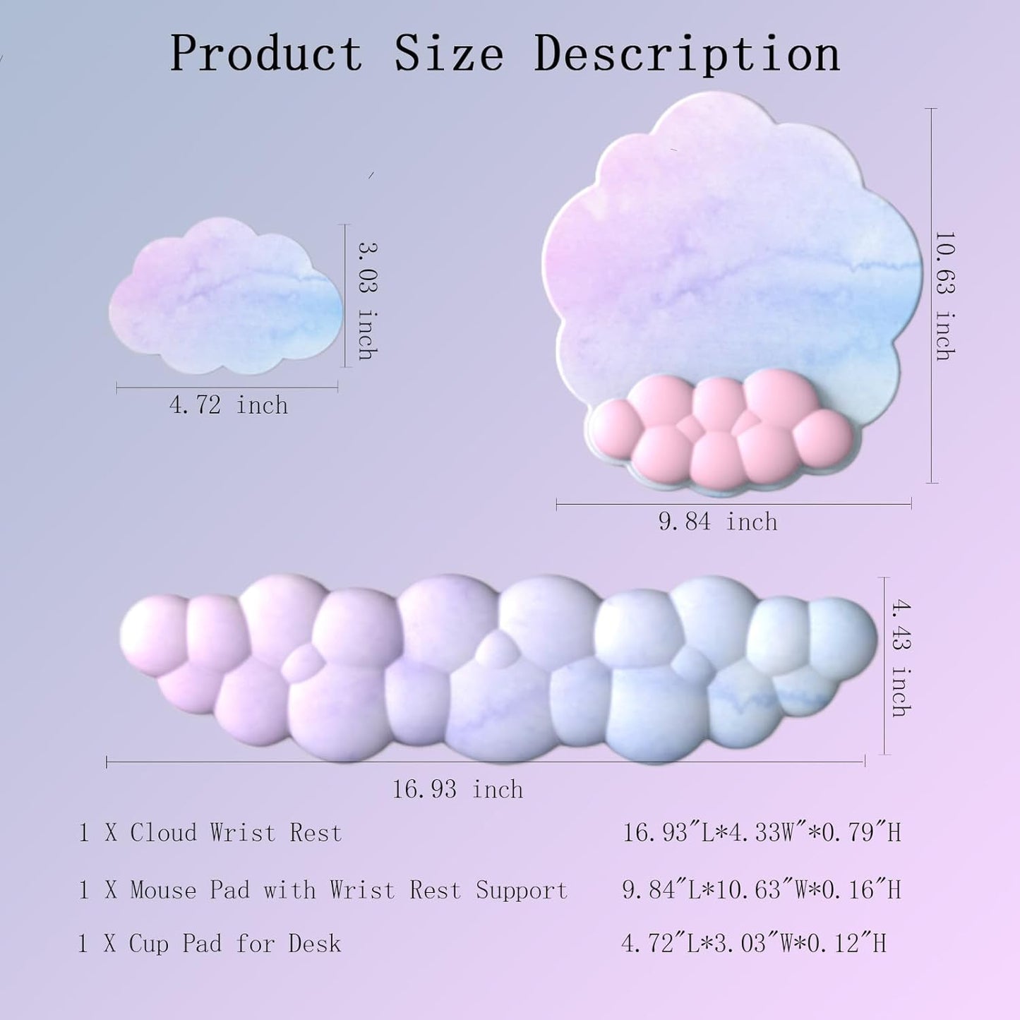 Comfortable Ergonomic Wrist Rest Set with Mouse Pad