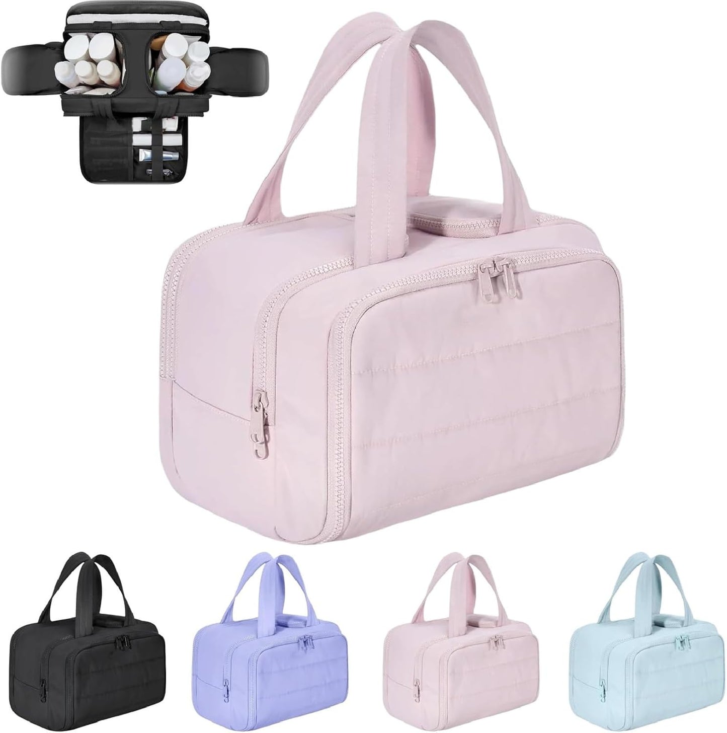 Spacious Water Resistant Travel Makeup Bag - Pexav