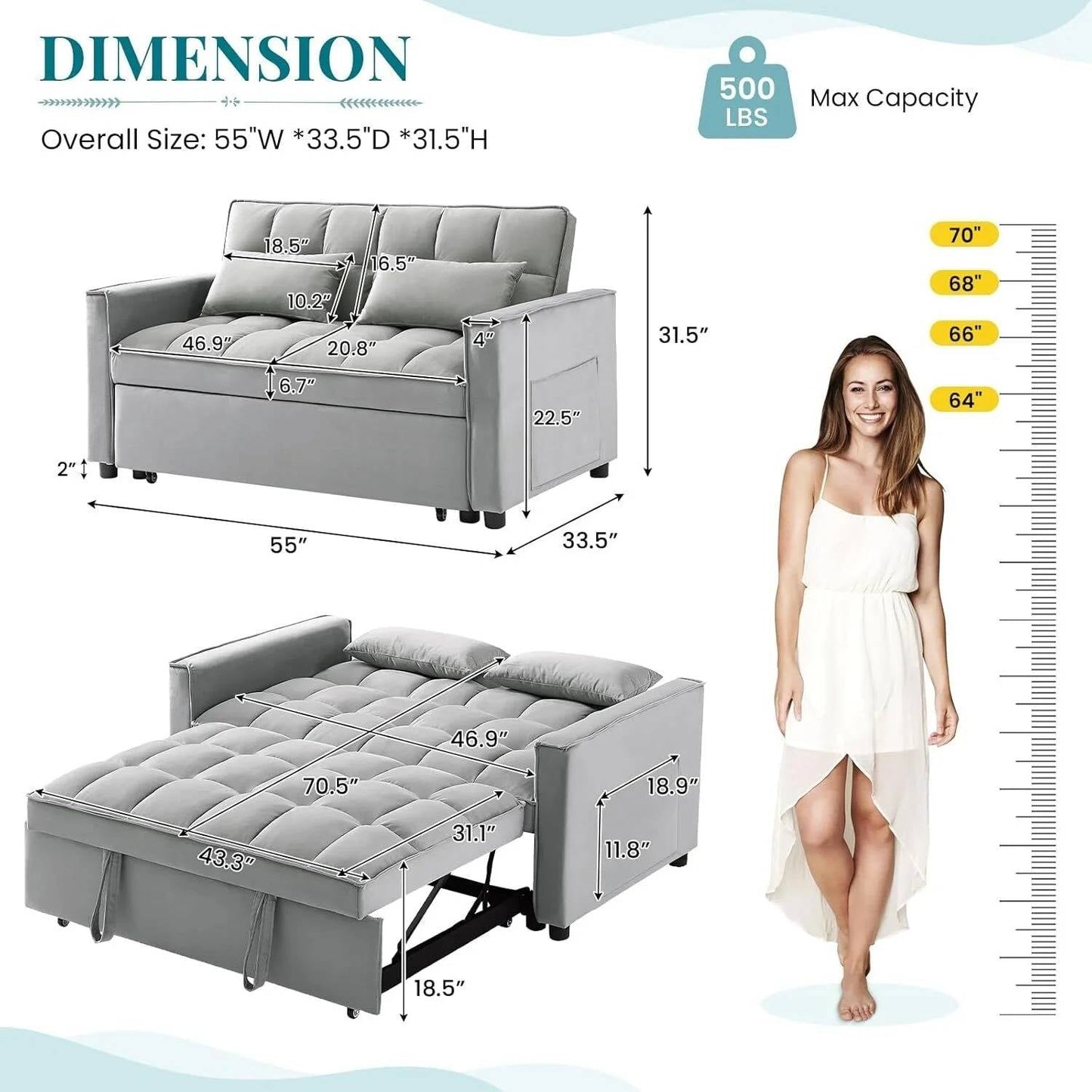 Space Saving Fold Out Sofa Bed