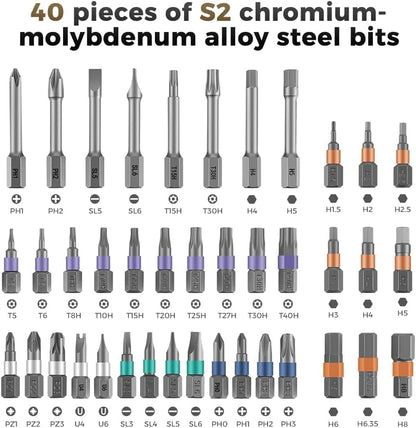 Compact 42-Piece Screwdriver Kit with Magnetic Handle
