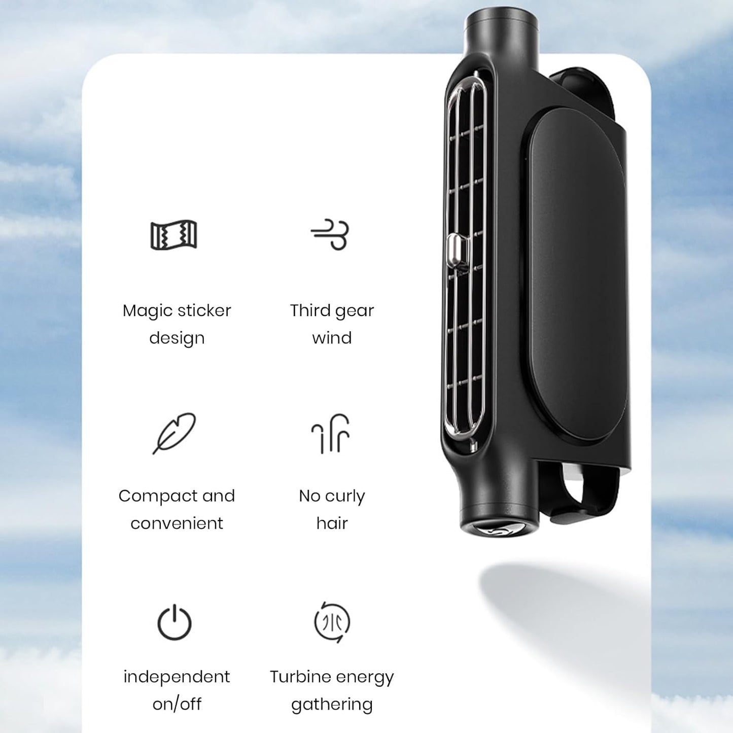 Compact Car Vent Cooler Fan with Free Mount