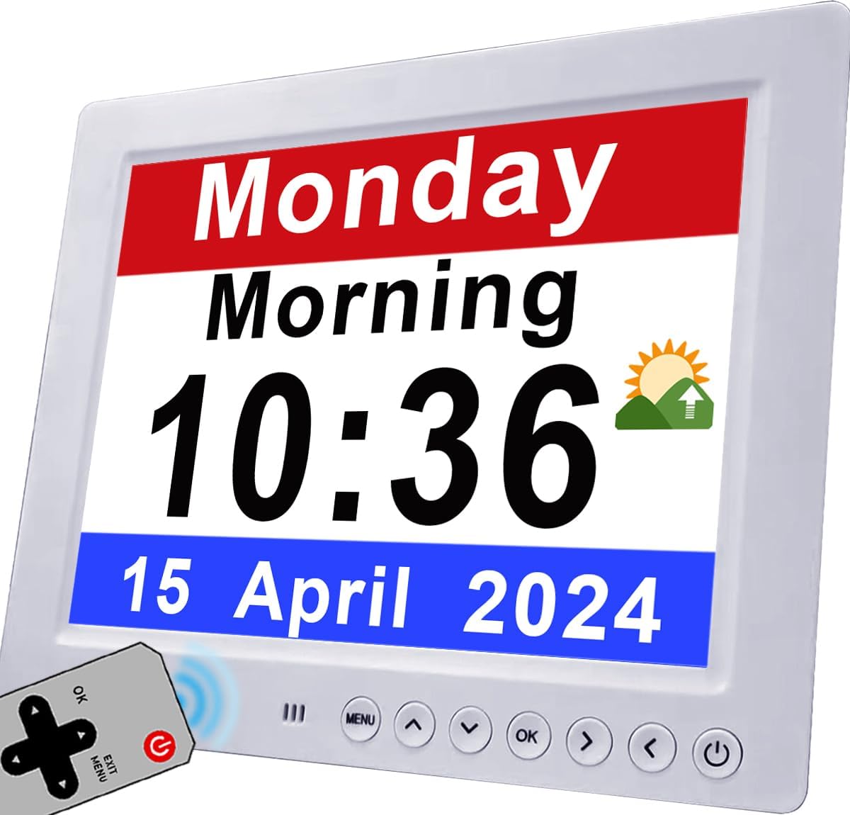 Large Display Digital Calendar Clock with Alarm Reminders
