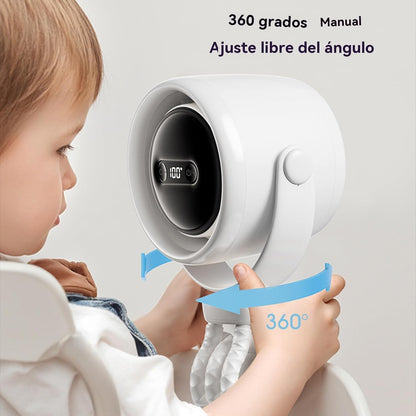 Portable Baby Stroller Fan with LED Nightlight 100 Settings