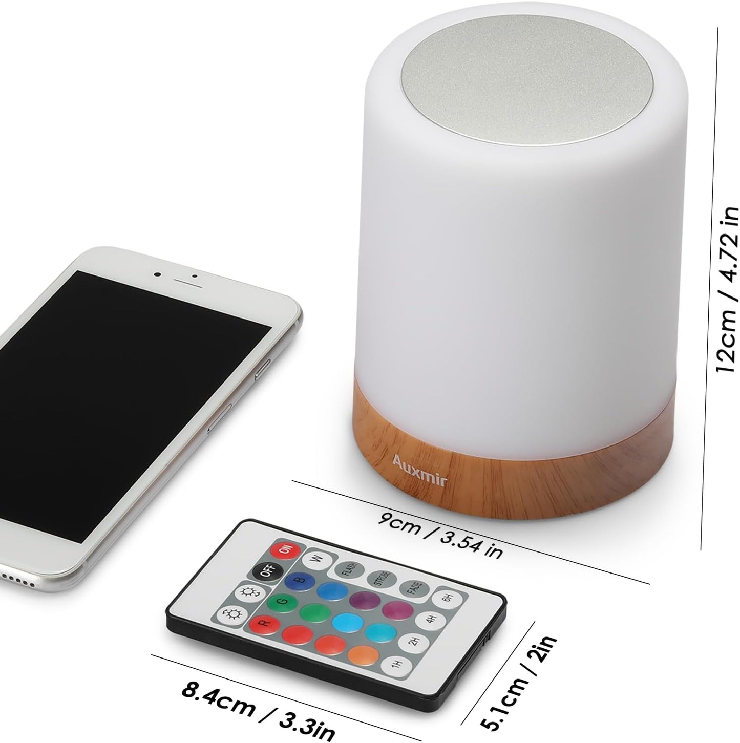 Smart Dimmable Bedside Lamp With Cordless Remote
