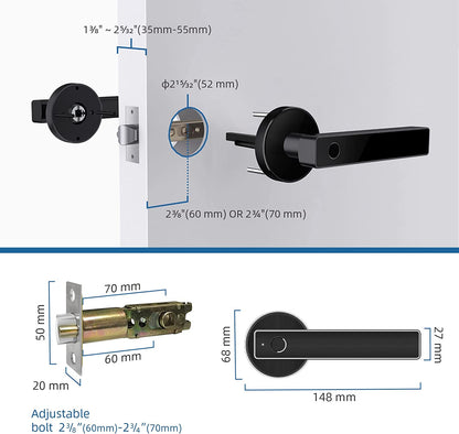 Secure Digital Fingerprint Door Lock Handle Set