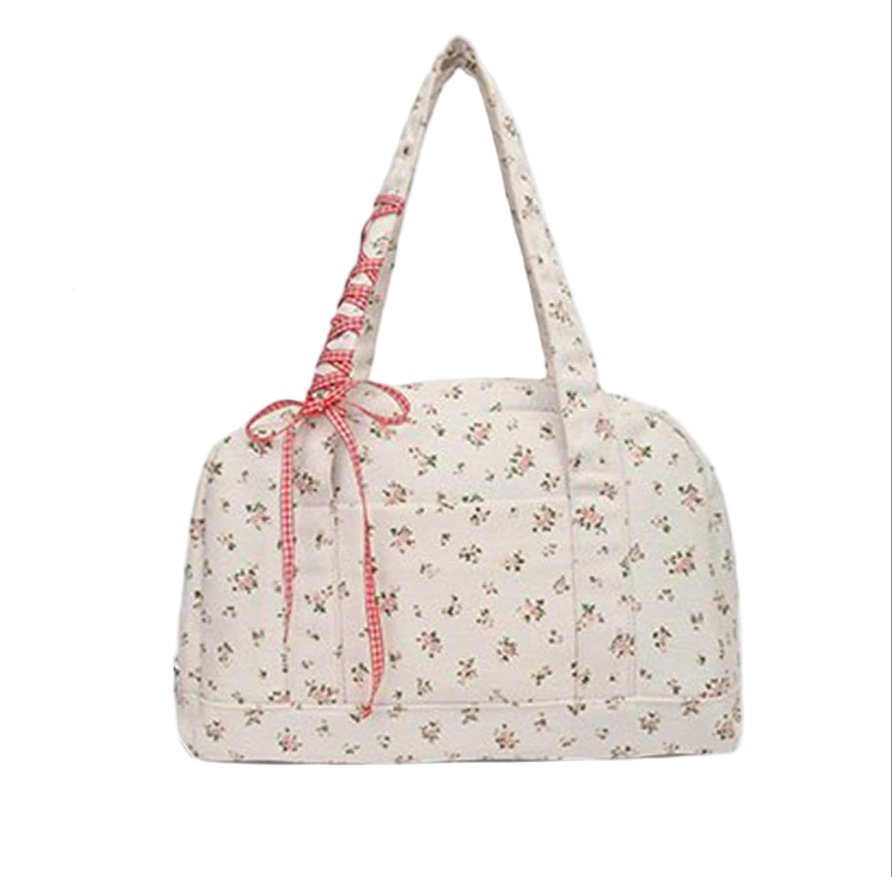 Big Cotton Travel Bag with Ribbon Detail