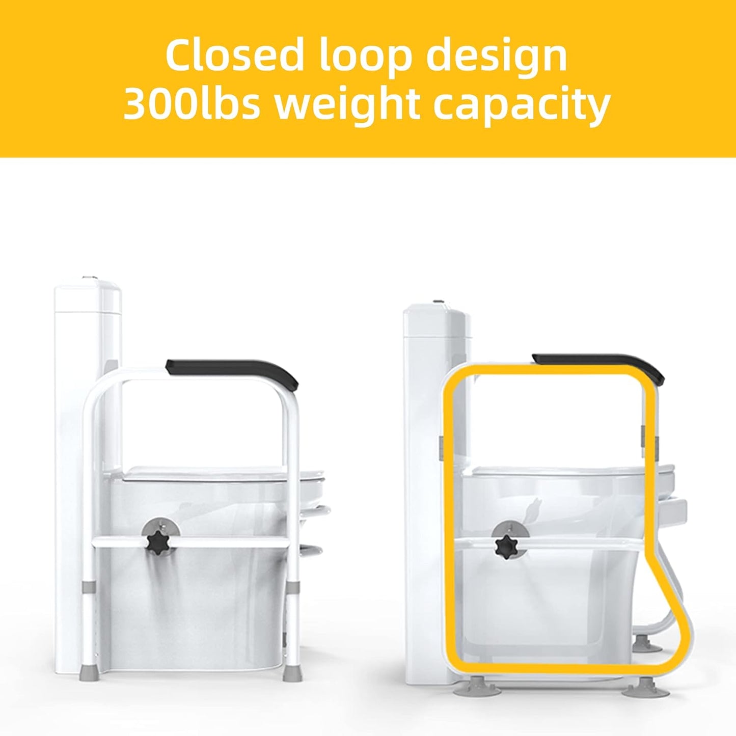 Secure Bathroom Toilet Support Rails System