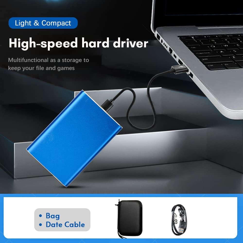 Compact 1TB USB 3.0 External Hard Drive with Fast Data Transfer