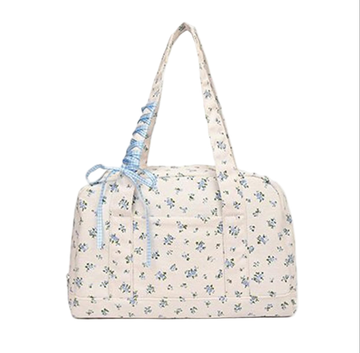 Big Cotton Travel Bag with Ribbon Detail