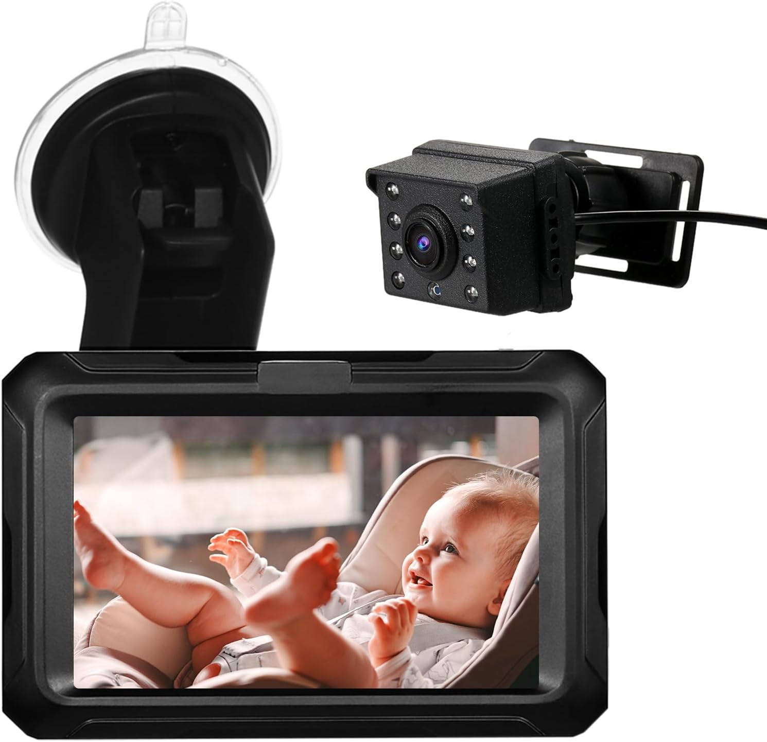 Baby Car Rearview Mirror with HD Camera & 4.3'' Display - Pexav