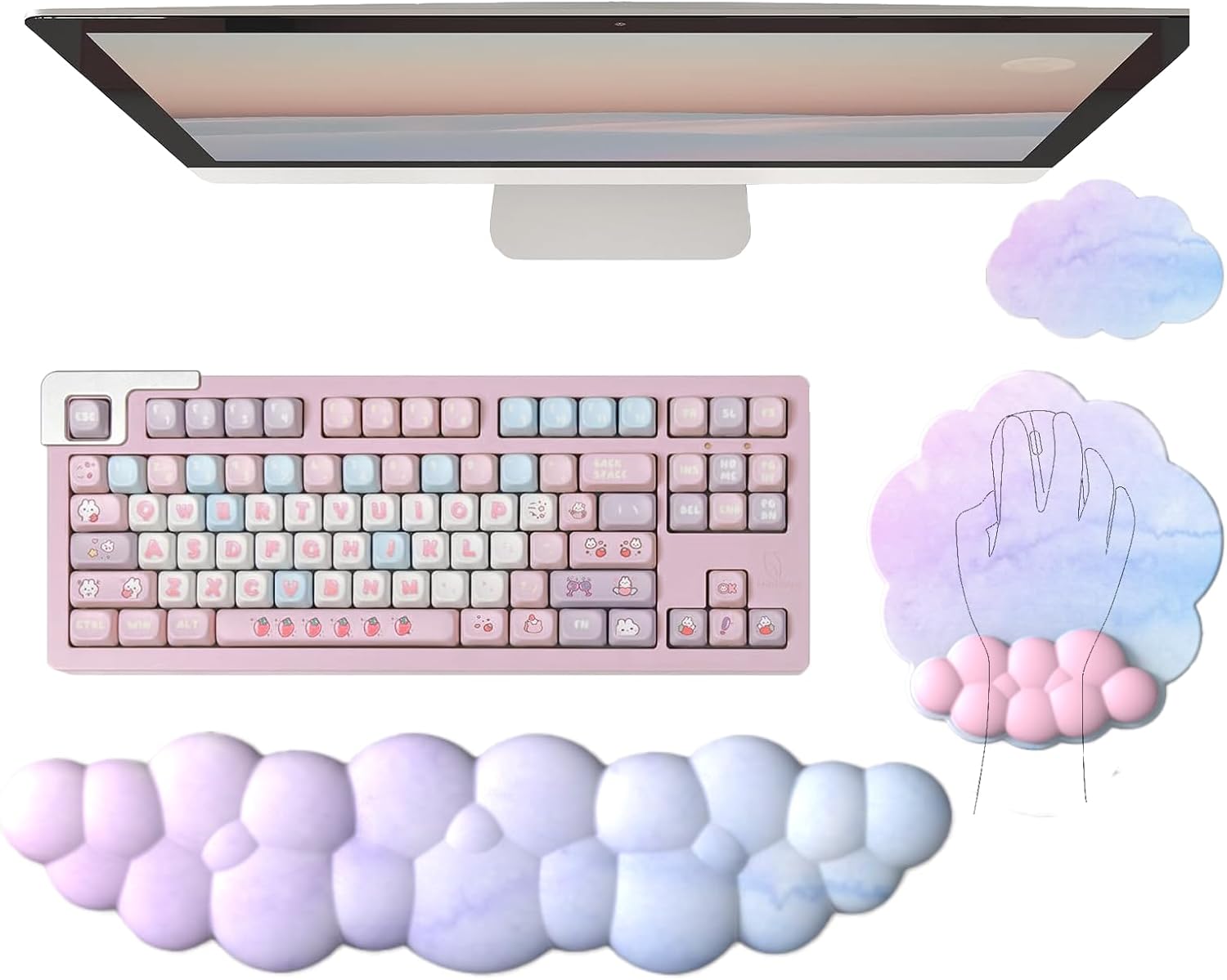 Comfortable Ergonomic Wrist Rest Set with Mouse Pad - Pexav