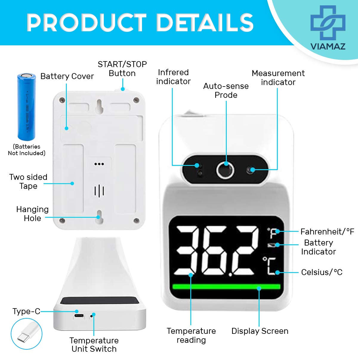 Touchless Digital Infrared Wall Thermometer