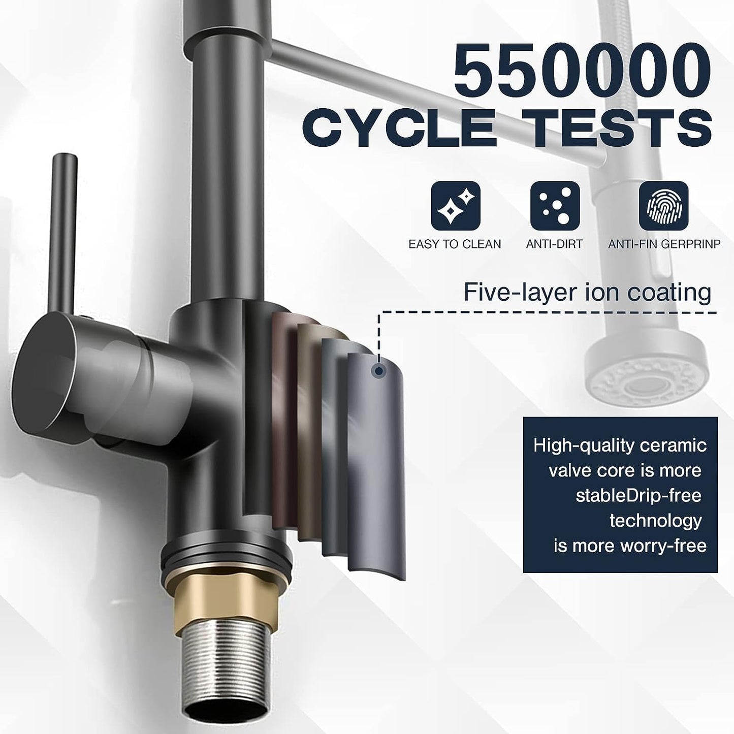 Stainless Steel Kitchen Faucet With Pull Out Sprayer