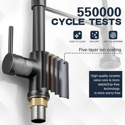 Stainless Steel Kitchen Faucet With Pull Out Sprayer