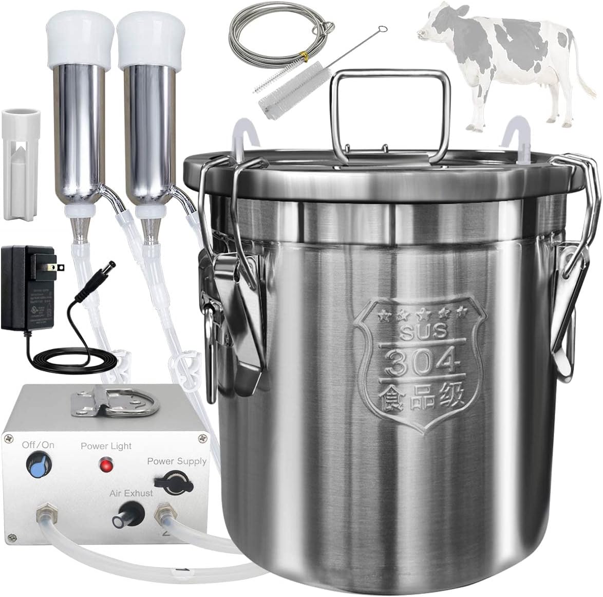 Compact Automatic Cow Milker 12L Tank - Pexav