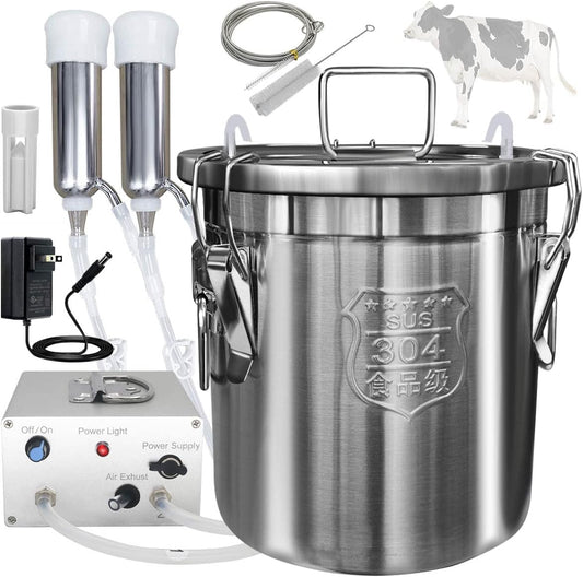 Compact Automatic Cow Milker 12L Tank - Pexav