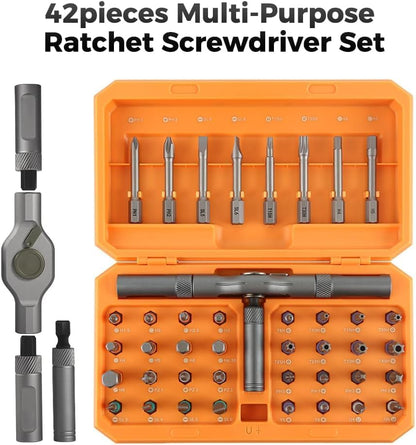 Compact 42-Piece Screwdriver Kit with Magnetic Handle