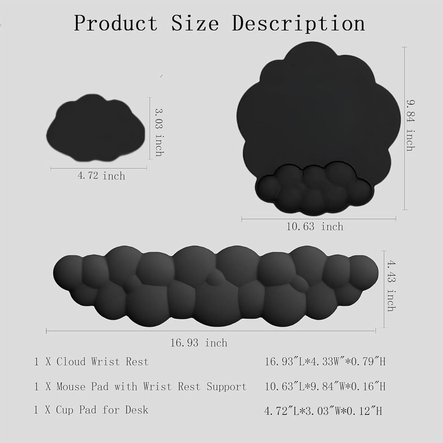 Comfortable Ergonomic Wrist Rest Set with Mouse Pad
