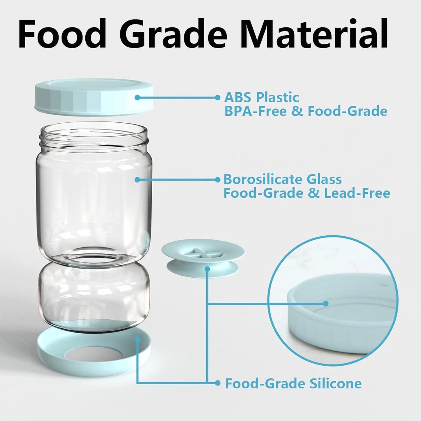 Clear Food Storage Pickle Keeper Jar