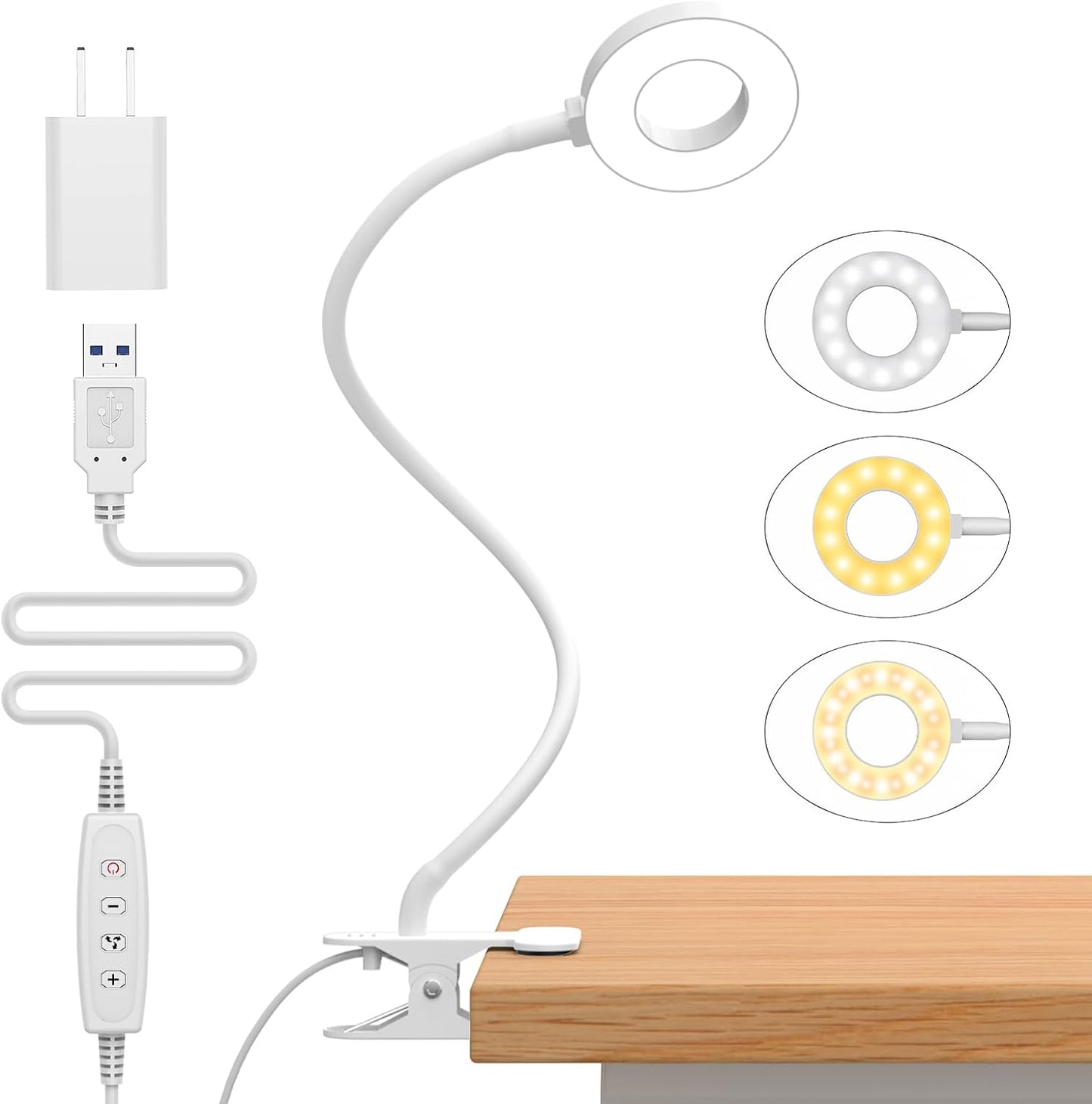 Bright Adjustable LED Office Lamp with Flexible Arm