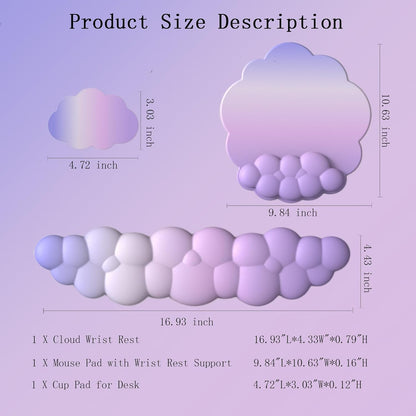 Comfortable Ergonomic Wrist Rest Set with Mouse Pad
