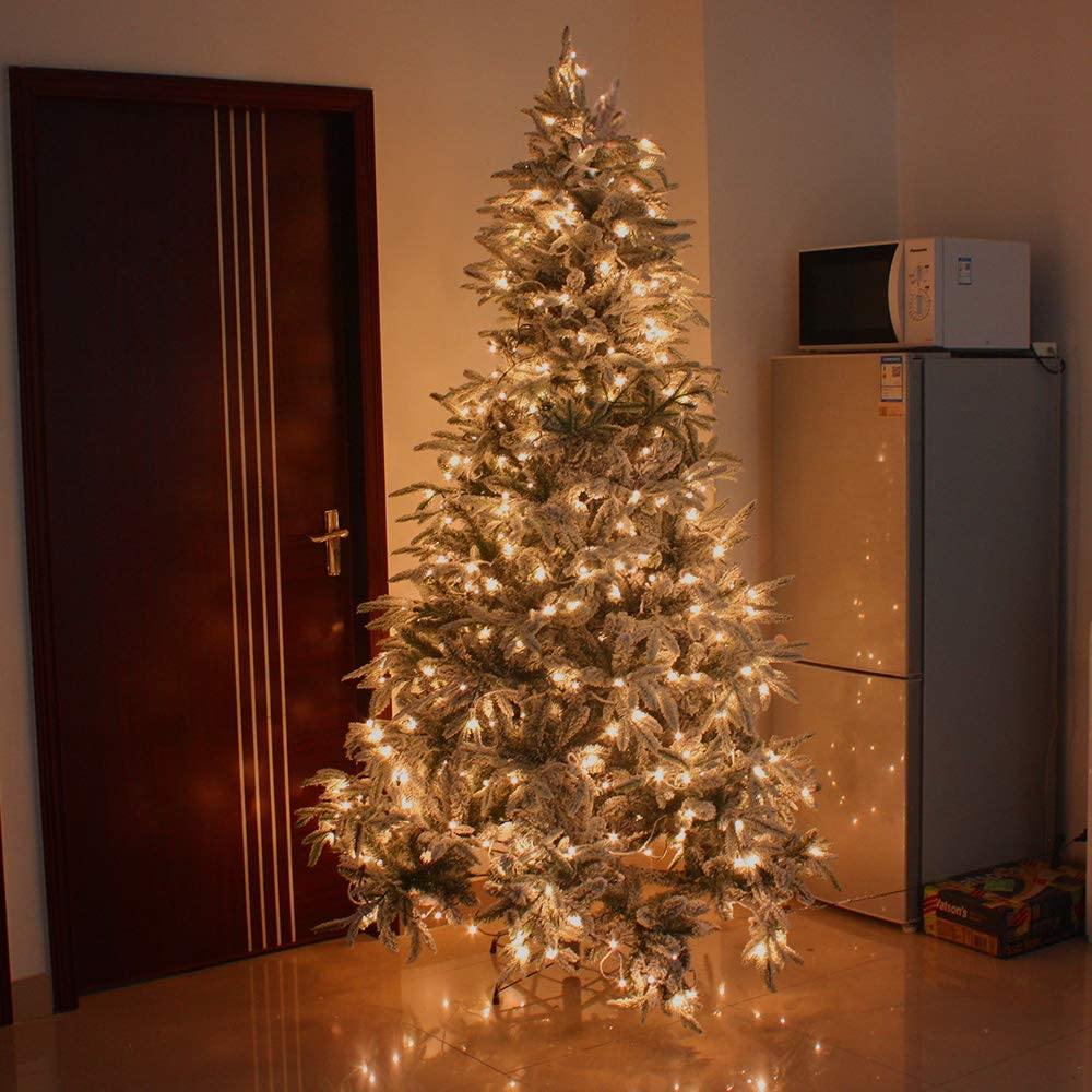 Tall Pre-Lit Christmas Tree with 300 Warm LED Lights - Pexav
