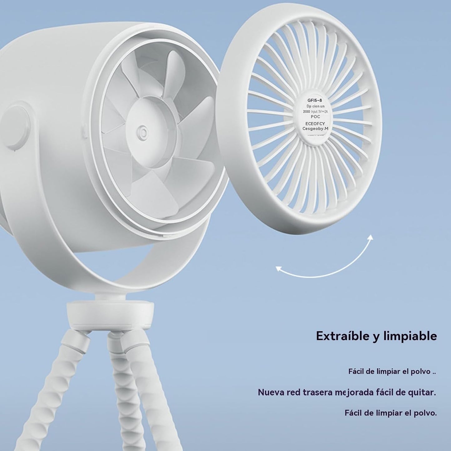 Portable Baby Stroller Fan with LED Nightlight 100 Settings