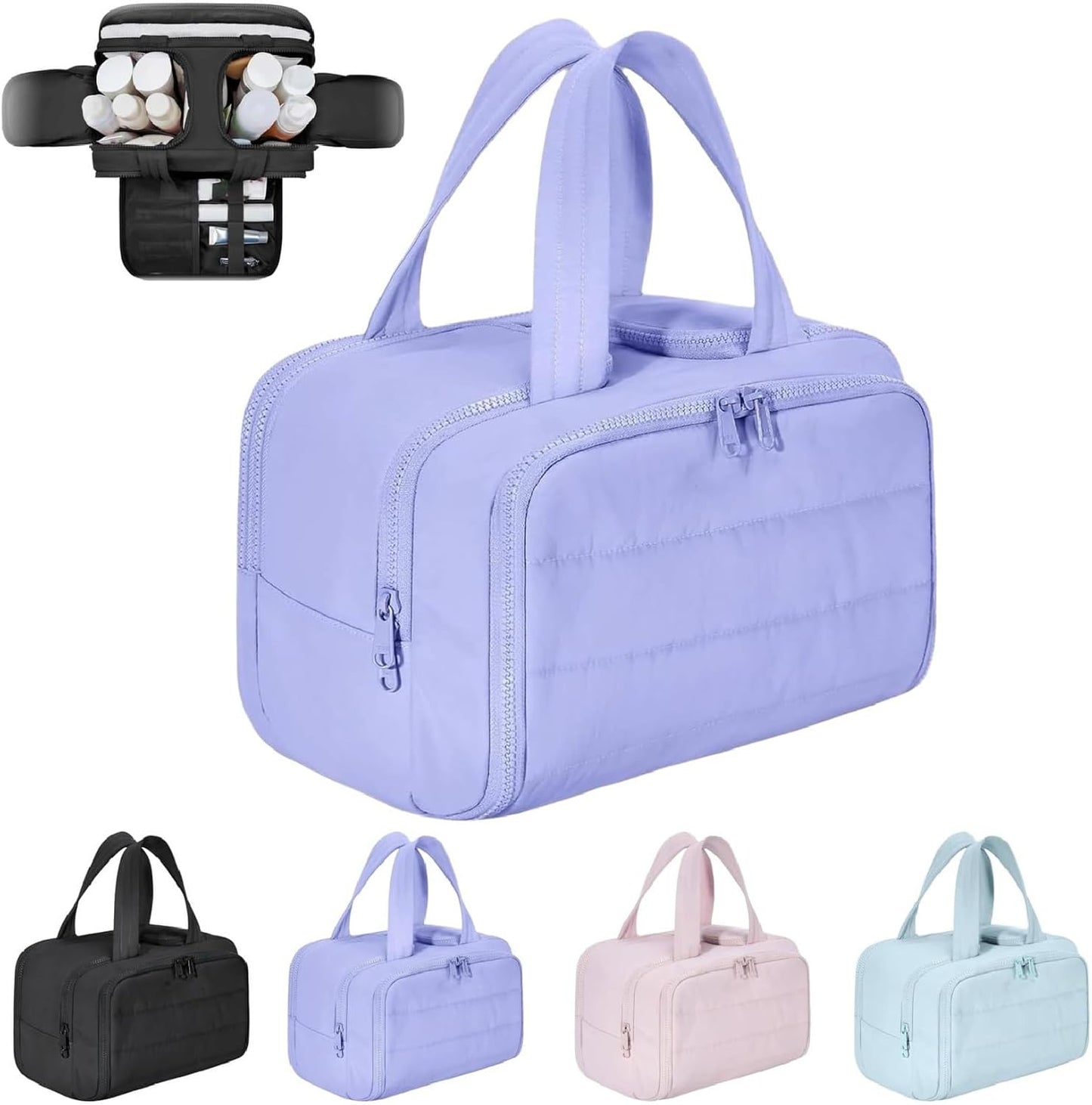 Spacious Water Resistant Travel Makeup Bag