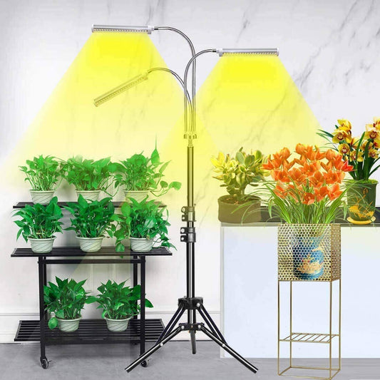 Tall LED Triple Head Grow Light for Indoor Plants - Pexav