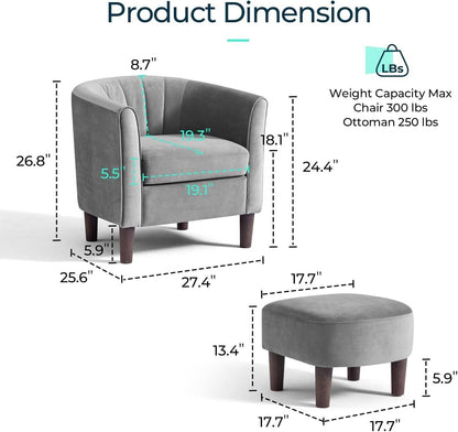 Comfortable Armchair with Storage Stool
