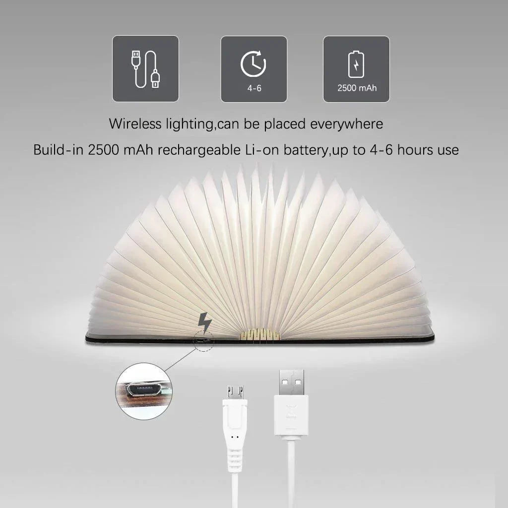 Compact Book Style LED Desk Lamp Dimmable Light