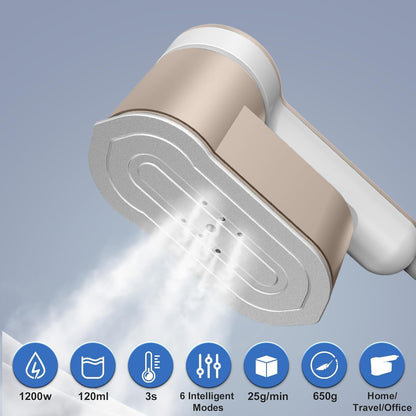 Compact 1200W Travel Steamer Iron with 6 Settings