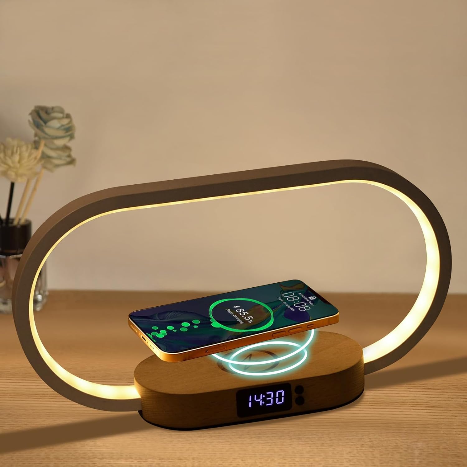 Smart LED Nightstand Lamp with Clock - Pexav