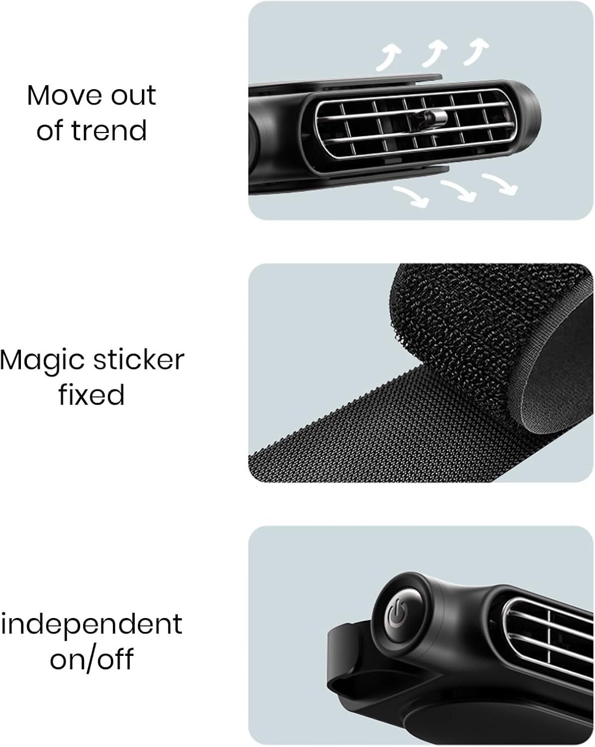 Compact Car Vent Cooler Fan with Free Mount